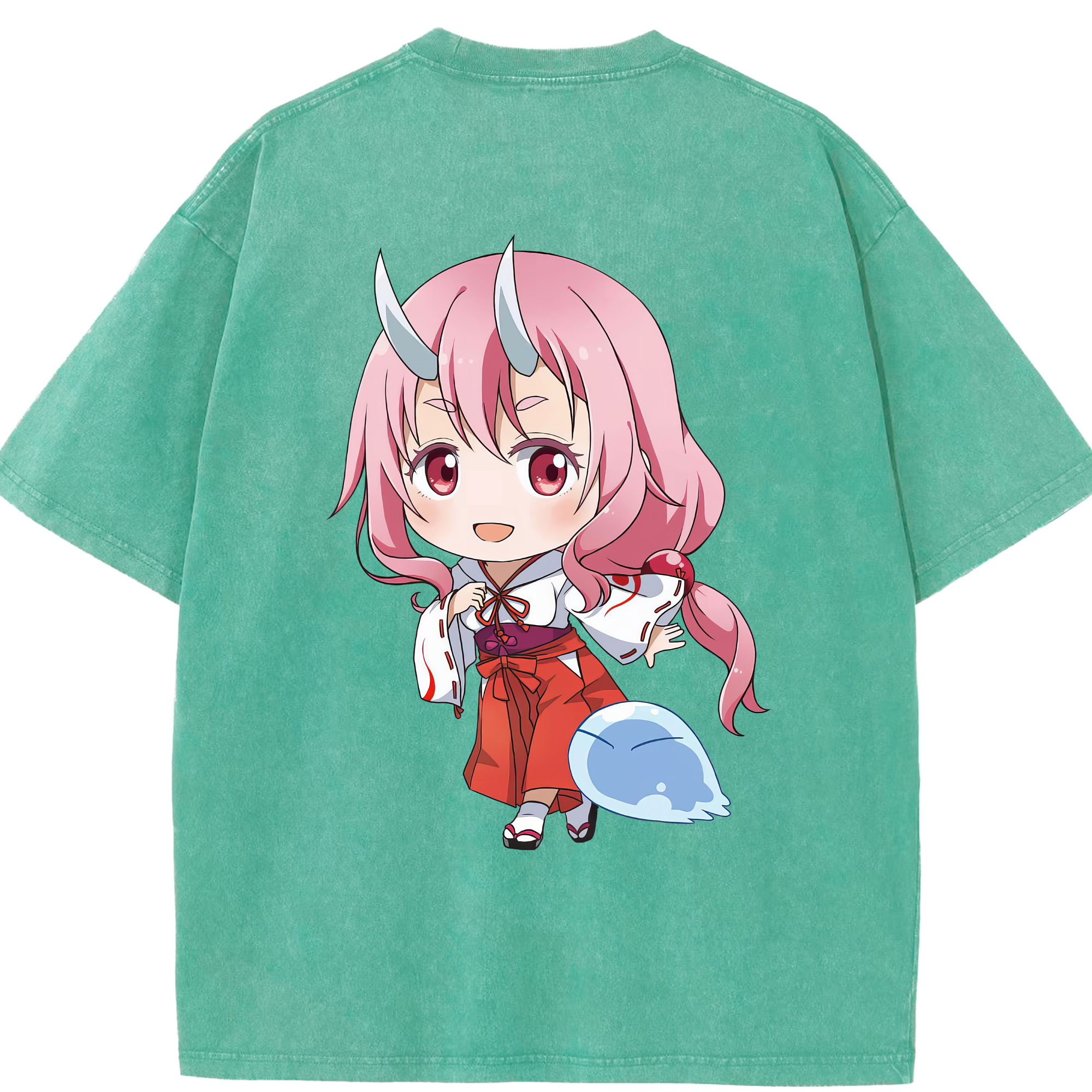 （画像用） 転スラ Regarding Reincarnated to Slime 綿100% ヴィンテージ風 半袖Tシャツ（背面プリント）